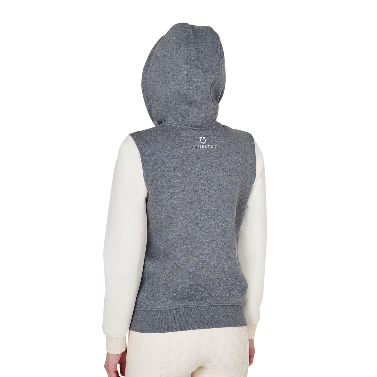 Equestro Felpa Donna Eq Bicolore con Zip Frontale