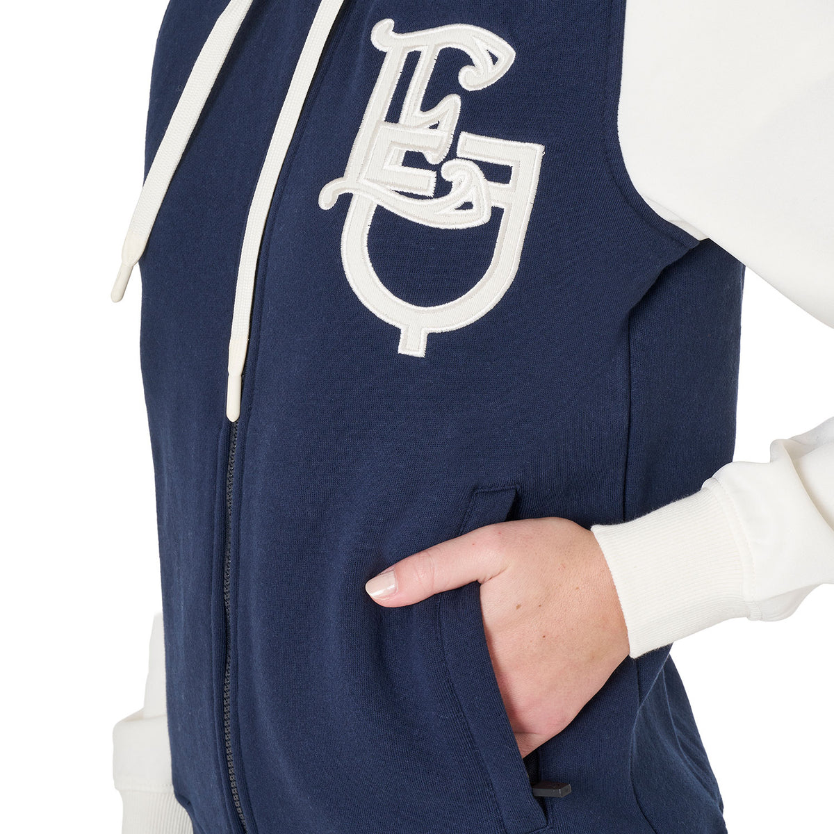 Equestro Felpa Donna Eq Bicolore con Zip Frontale