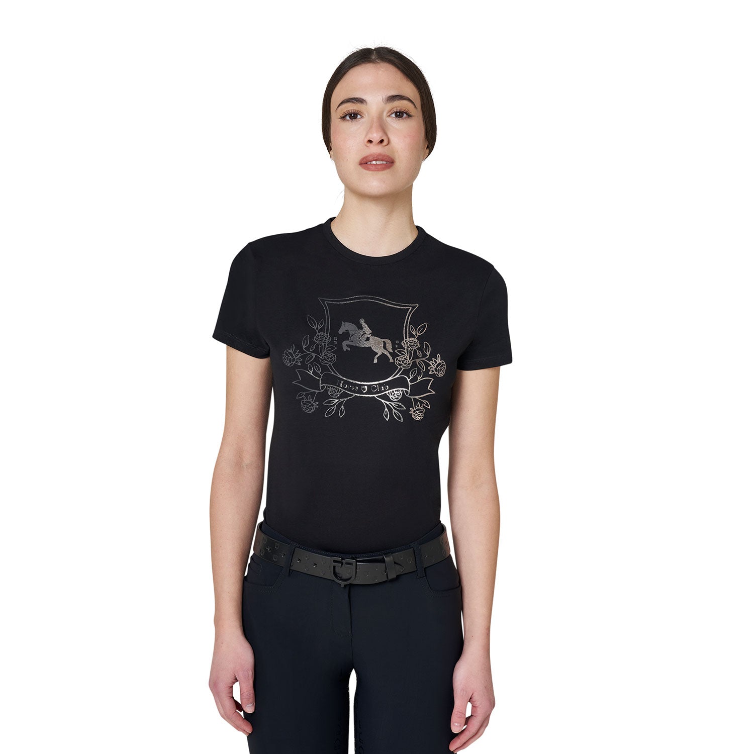 Equestro T Shirt Donna Lamina Horse Club in Cotone