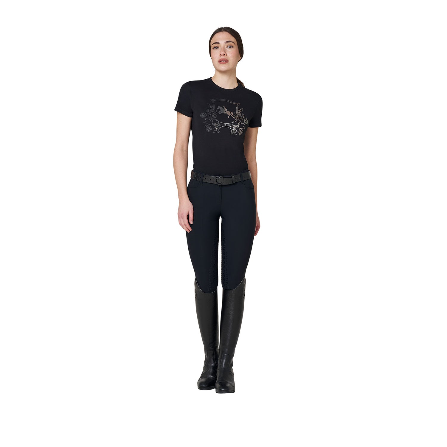 Equestro T Shirt Donna Lamina Horse Club in Cotone