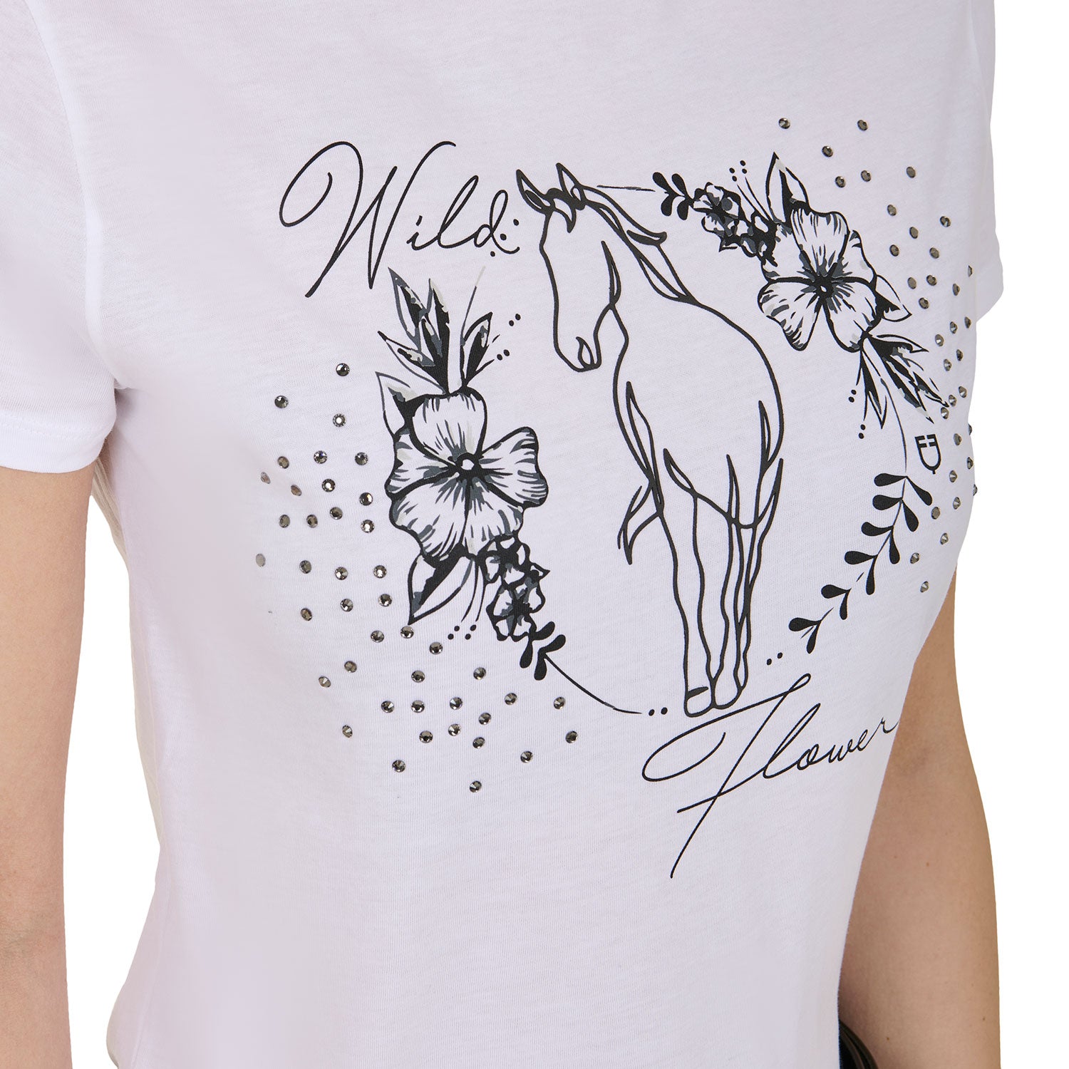 Equestro T Shirt Donna Wild Flower in Cotone
