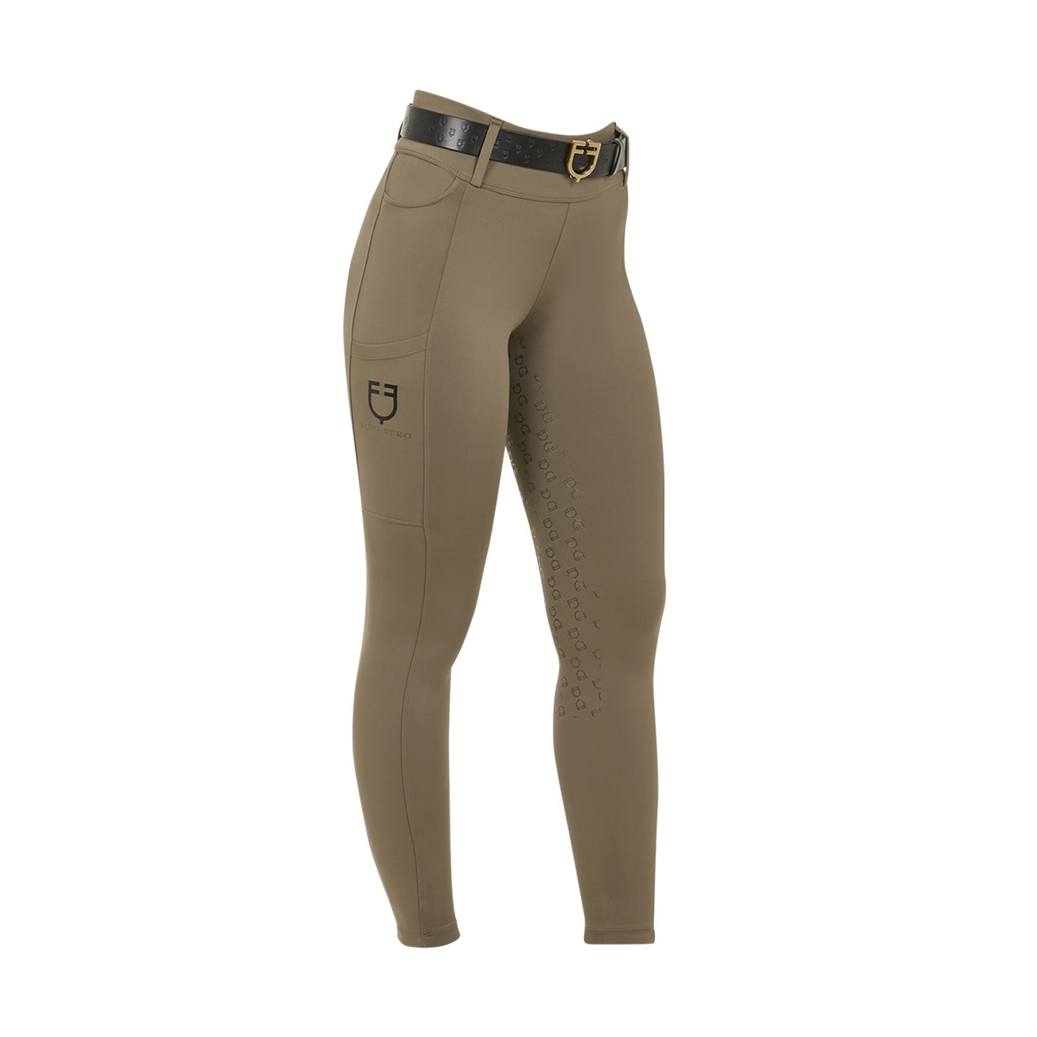 Equestro Leggings Donna a Vita Alta con Passanti