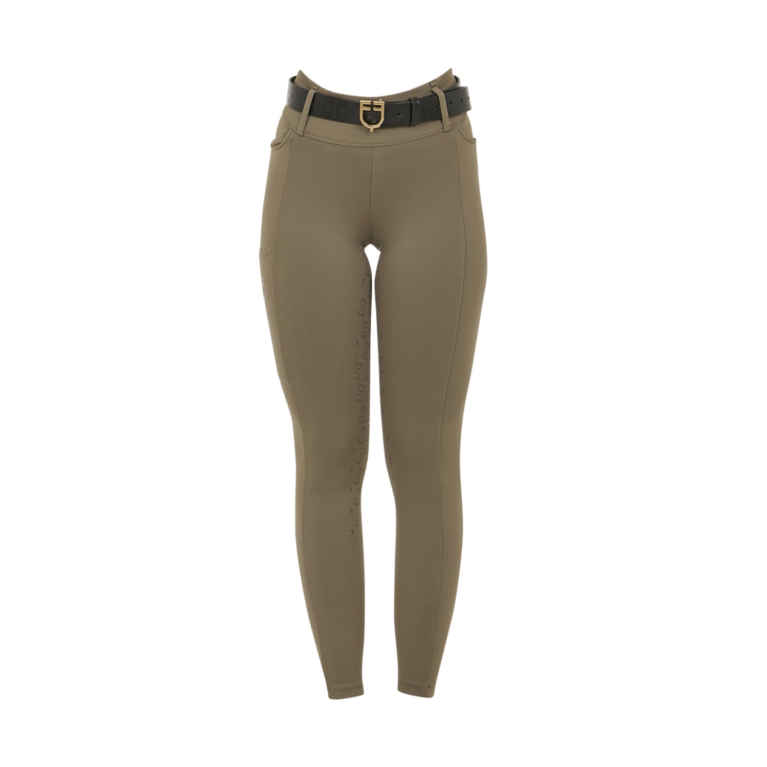 Equestro Leggings Donna a Vita Alta con Passanti