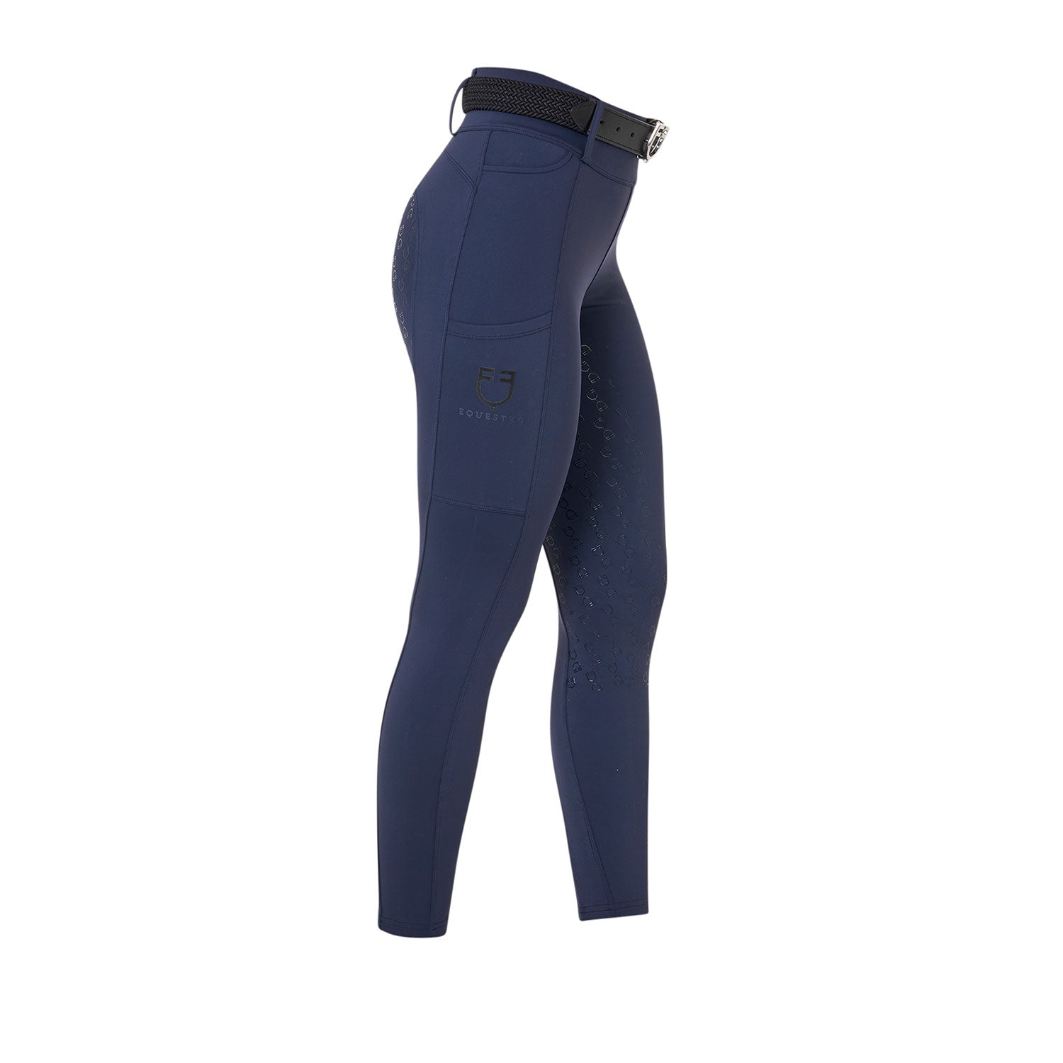 Equestro Leggings Donna a Vita Alta con Passanti