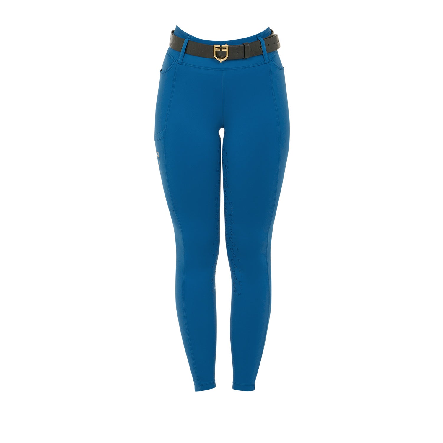 Equestro Leggings Donna a Vita Alta con Passanti