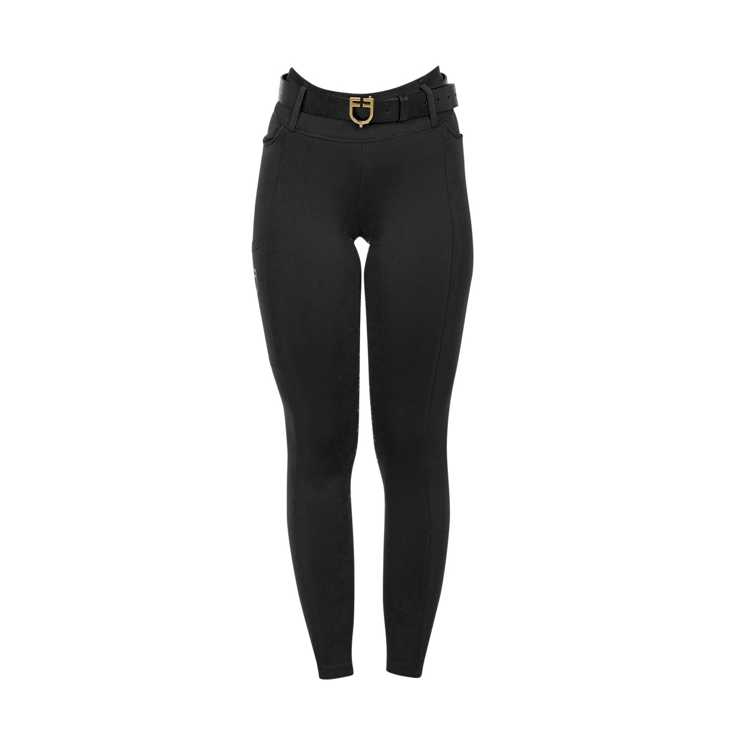 Equestro Leggings Donna a Vita Alta con Passanti