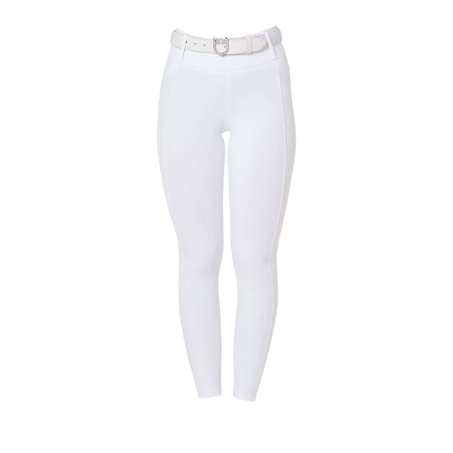 Equestro Leggings Donna a Vita Alta con Passanti