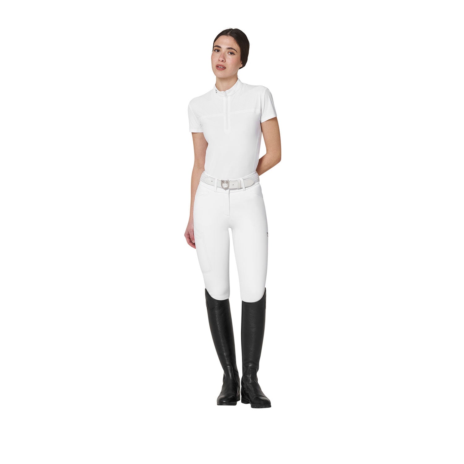 Equestro Pantalone Slim Fit Donna Vita Alta Ridertechnology Cuciture Termosaldate