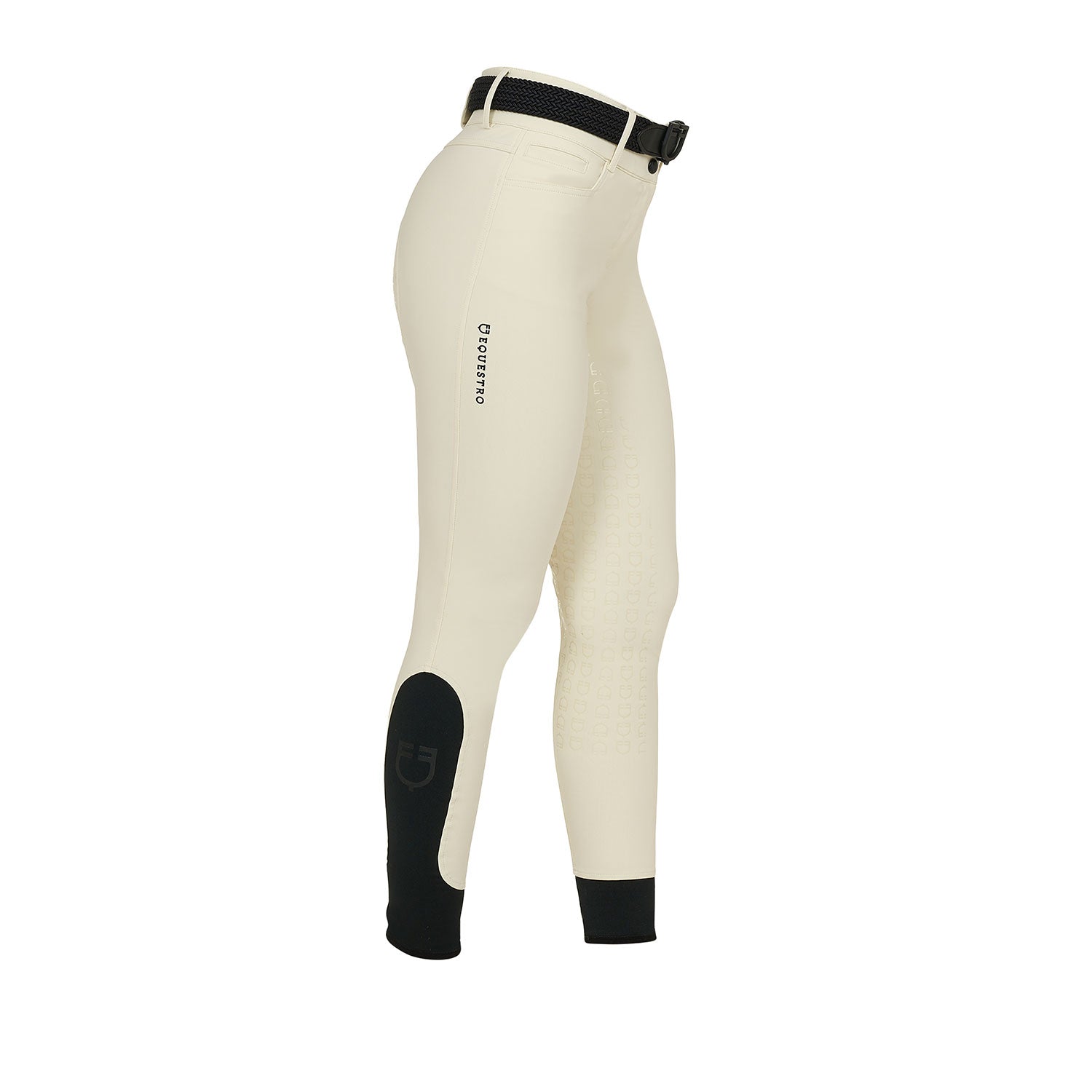 Equestro Pantaloni Donna a Vita Alta con Grip Ginocchio