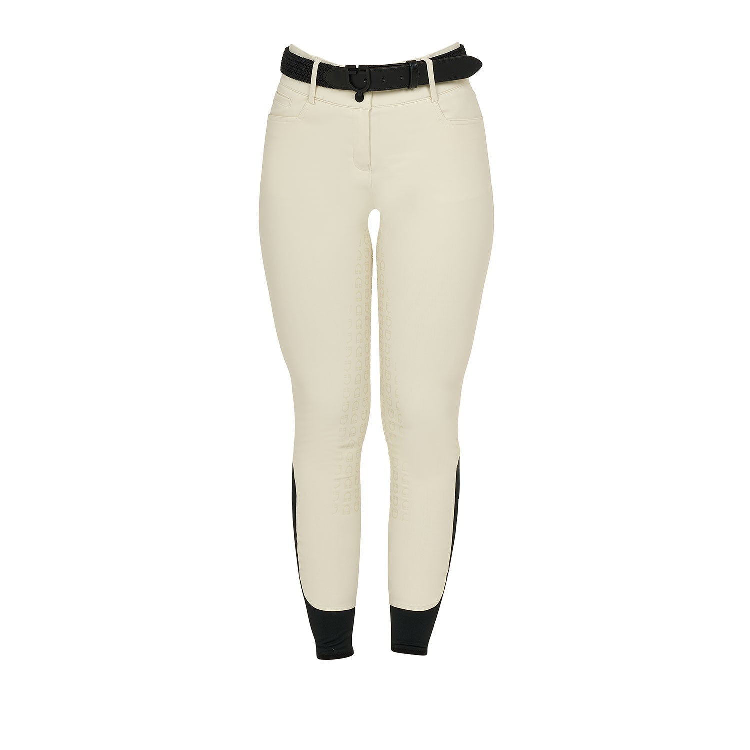 Equestro Pantaloni Donna a Vita Alta con Grip Ginocchio
