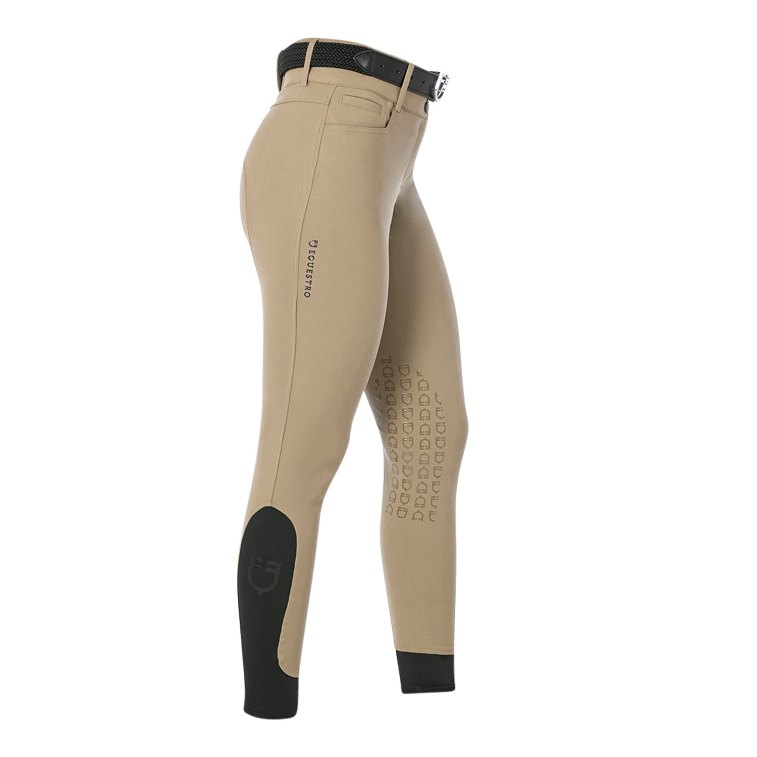 Equestro Pantaloni Donna a Vita Alta con Grip Ginocchio
