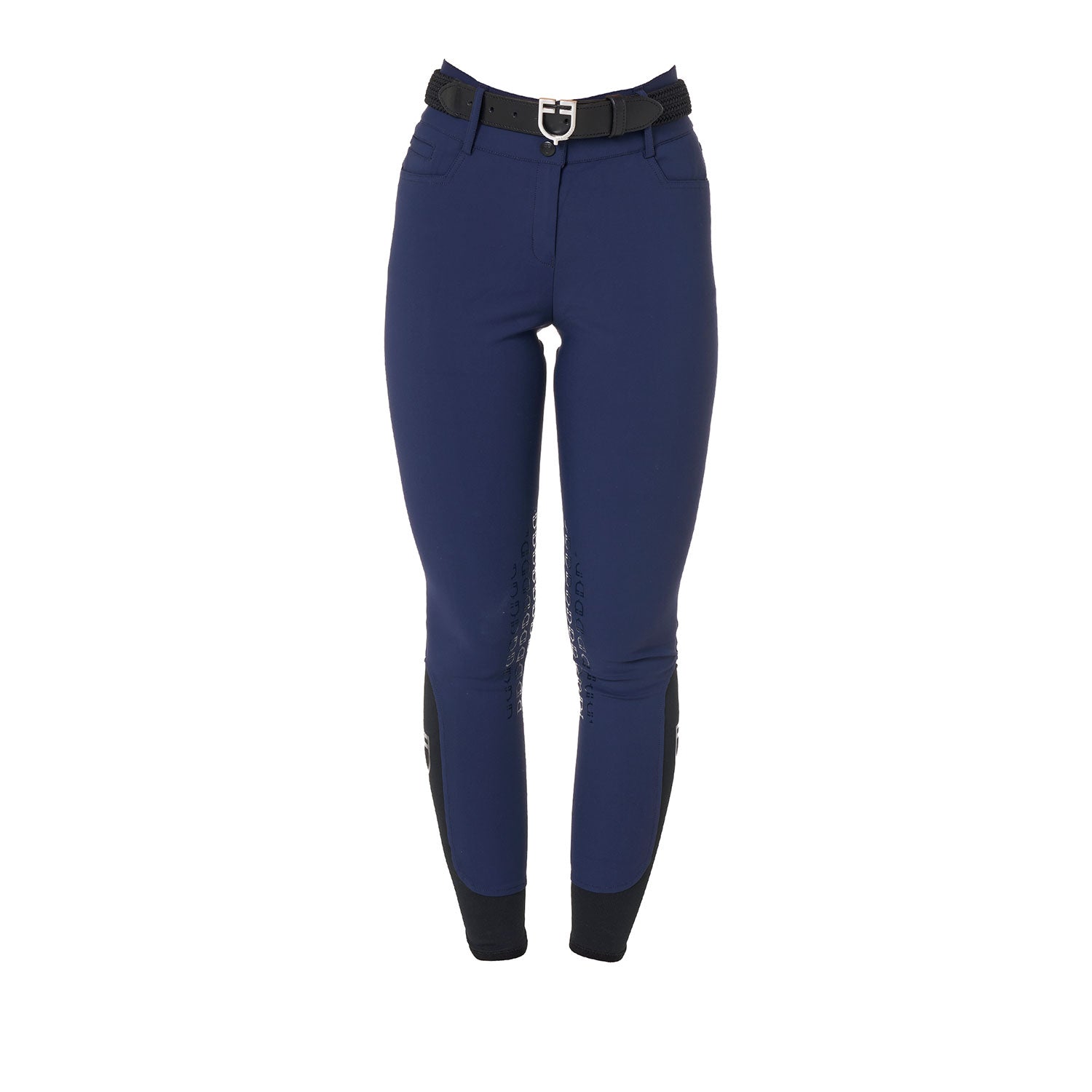 Equestro Pantaloni Donna a Vita Alta con Grip Ginocchio