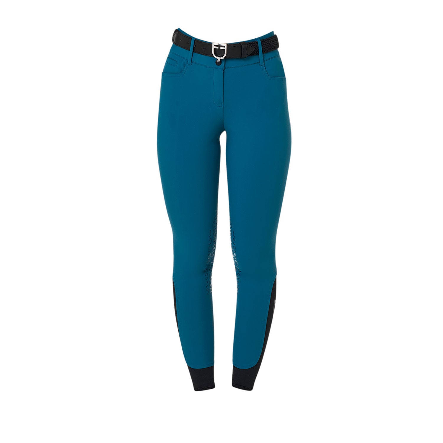 Equestro Pantaloni Donna a Vita Alta con Grip Ginocchio