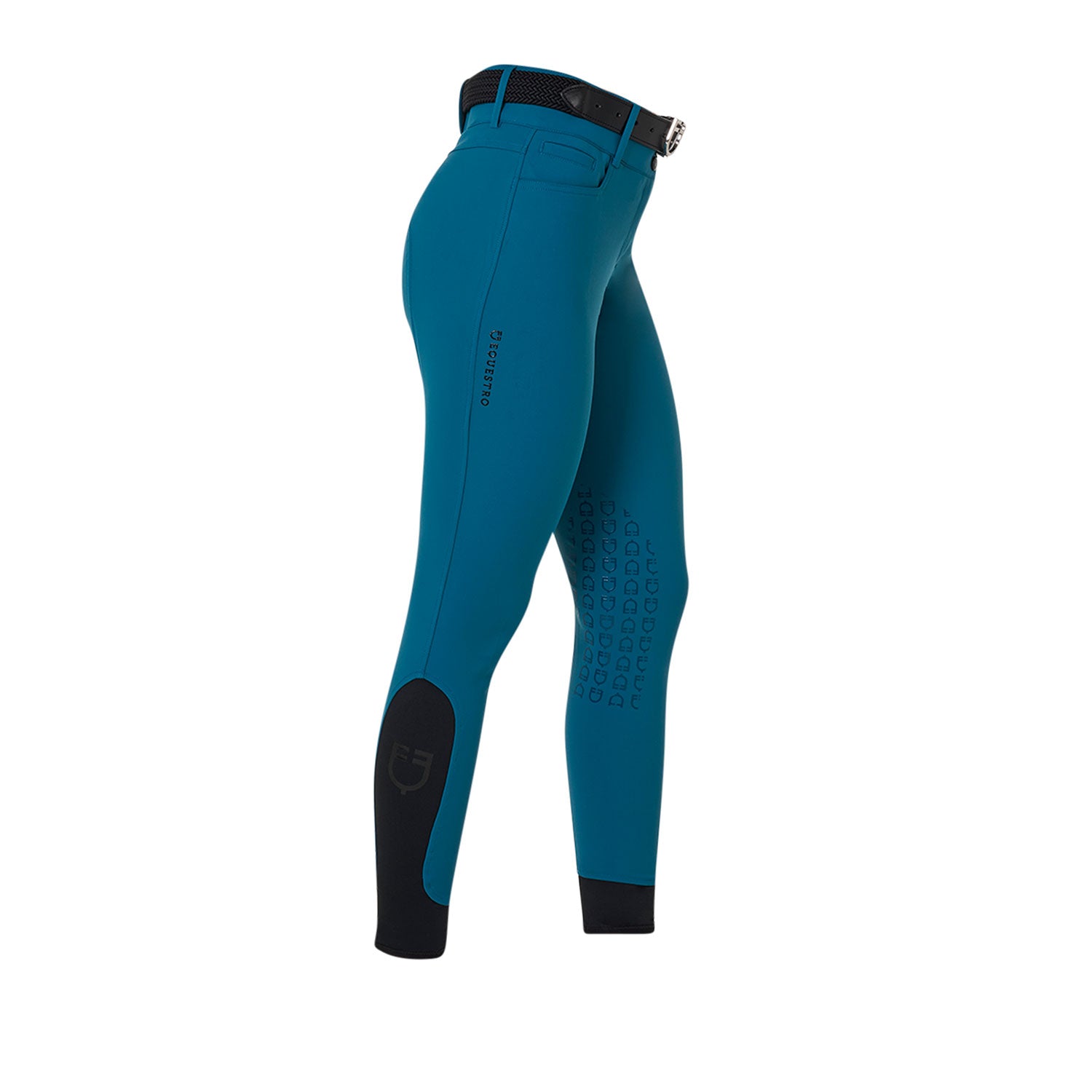 Equestro Pantaloni Donna a Vita Alta con Grip Ginocchio