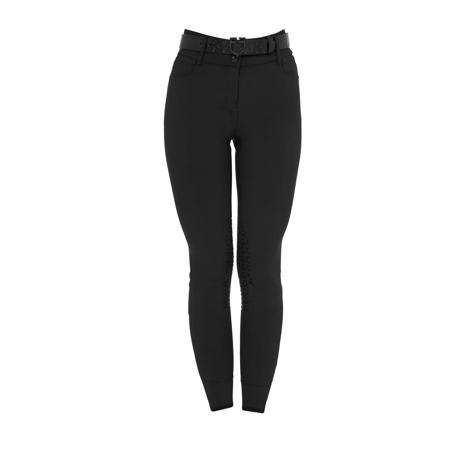 Equestro Pantaloni Donna a Vita Alta con Grip Ginocchio