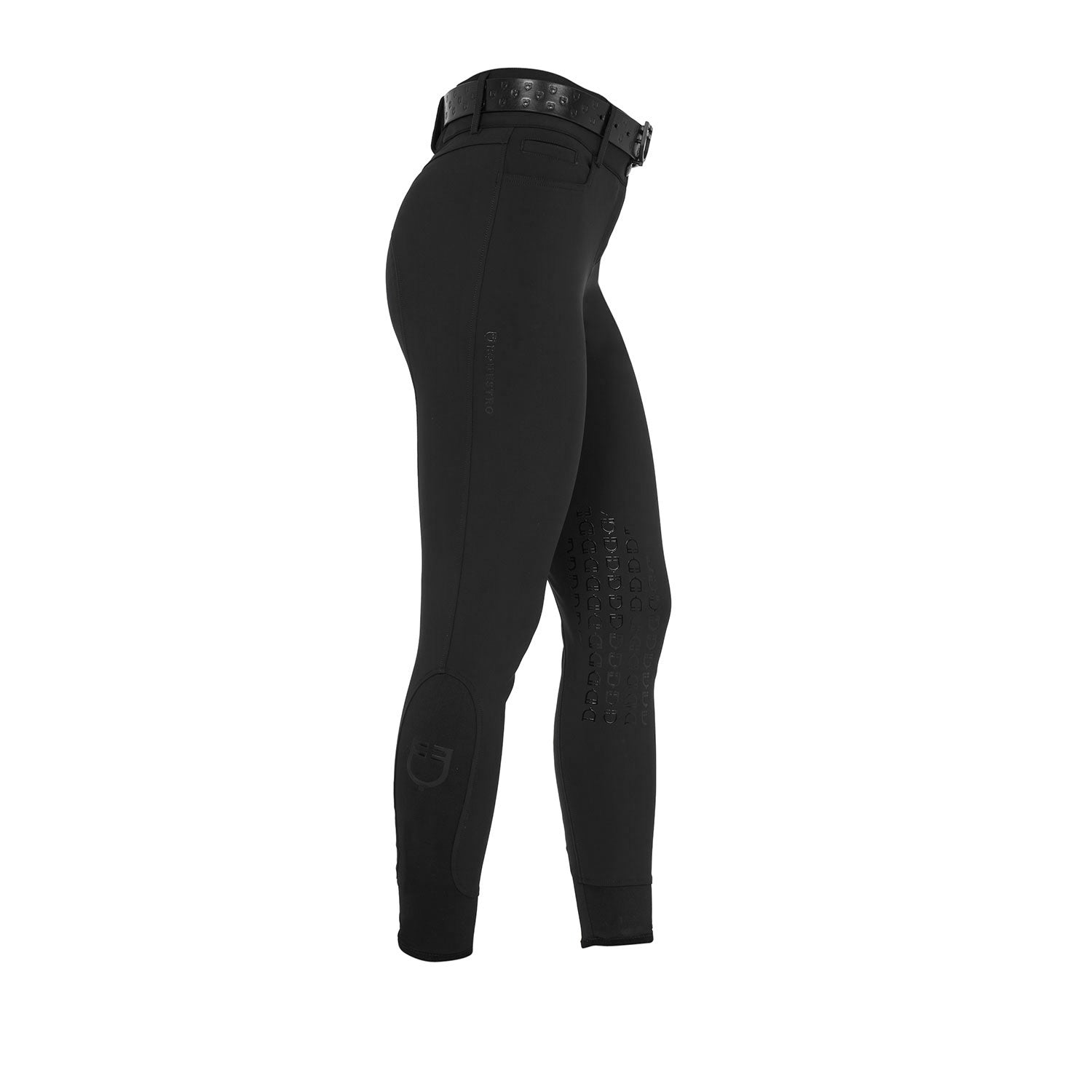 Equestro Pantaloni Donna a Vita Alta con Grip Ginocchio