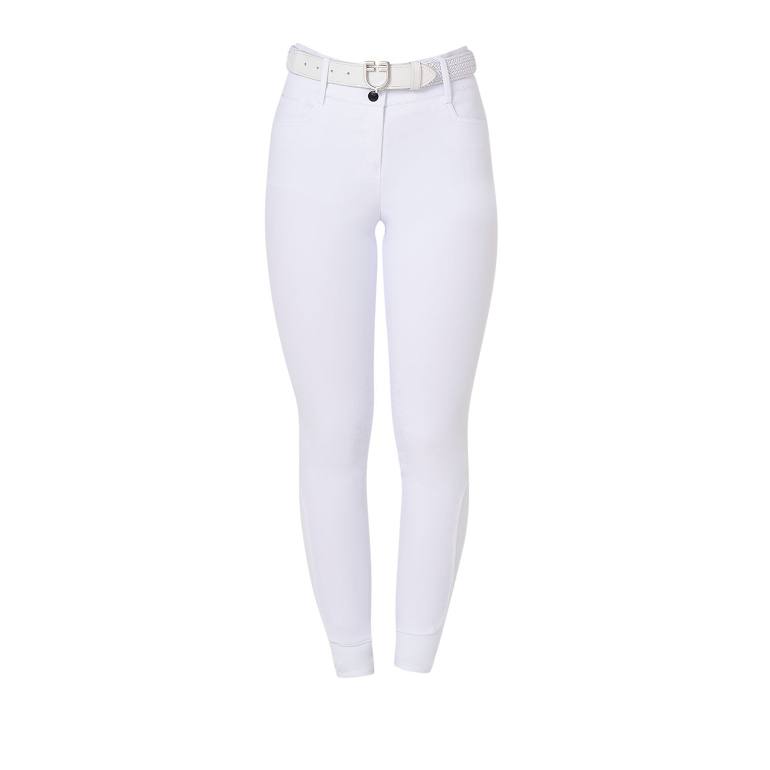 Equestro Pantaloni Donna a Vita Alta con Grip Ginocchio