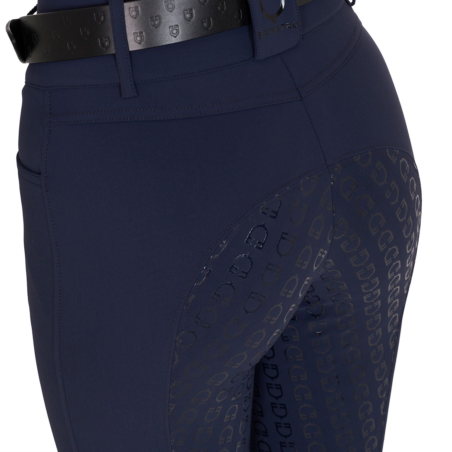 Equestro Pantaloni Donna a Vita Alta con Grip Ginocchio e Fodera in Pile