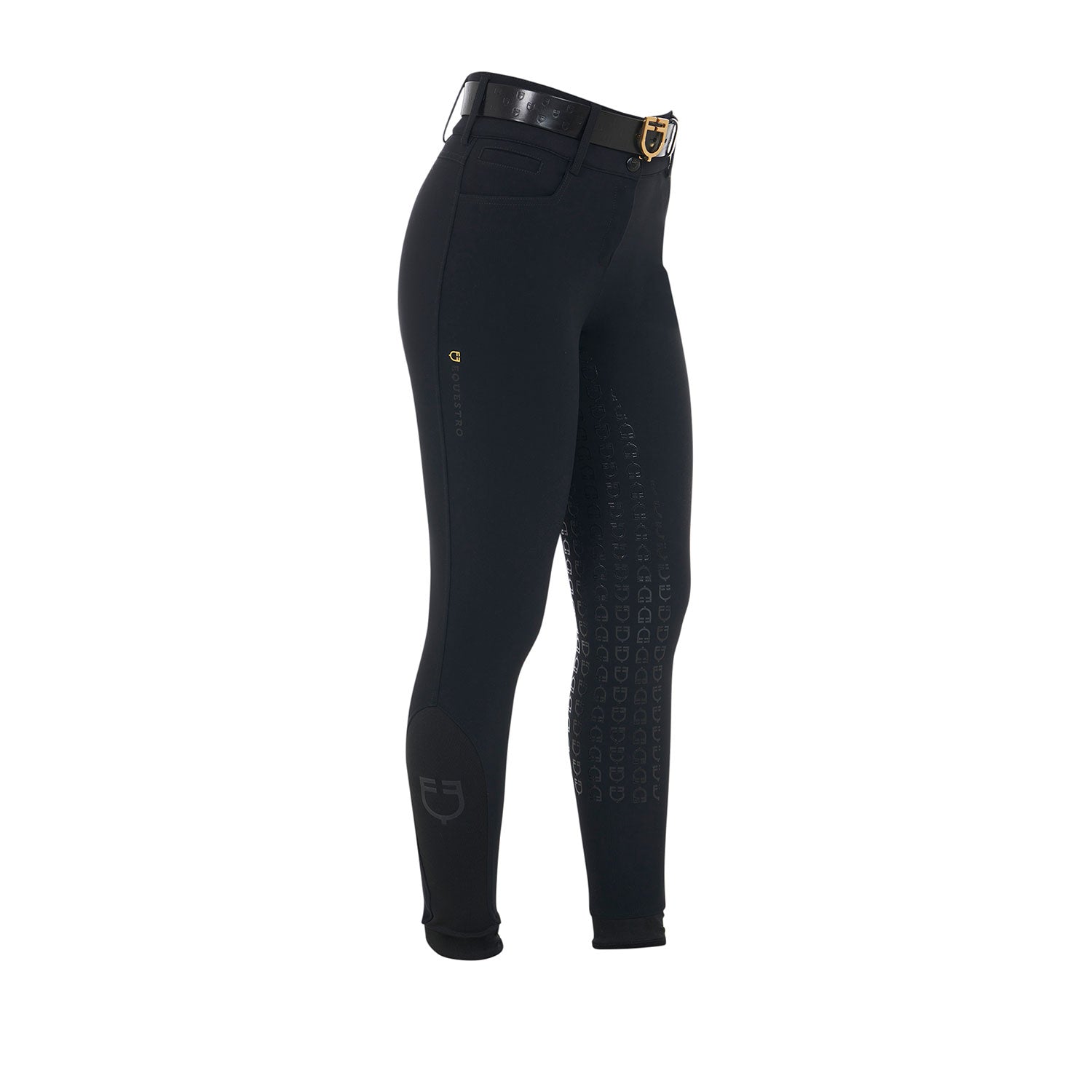 Equestro Pantaloni Donna a Vita Alta con Grip Ginocchio e Fodera in Pile