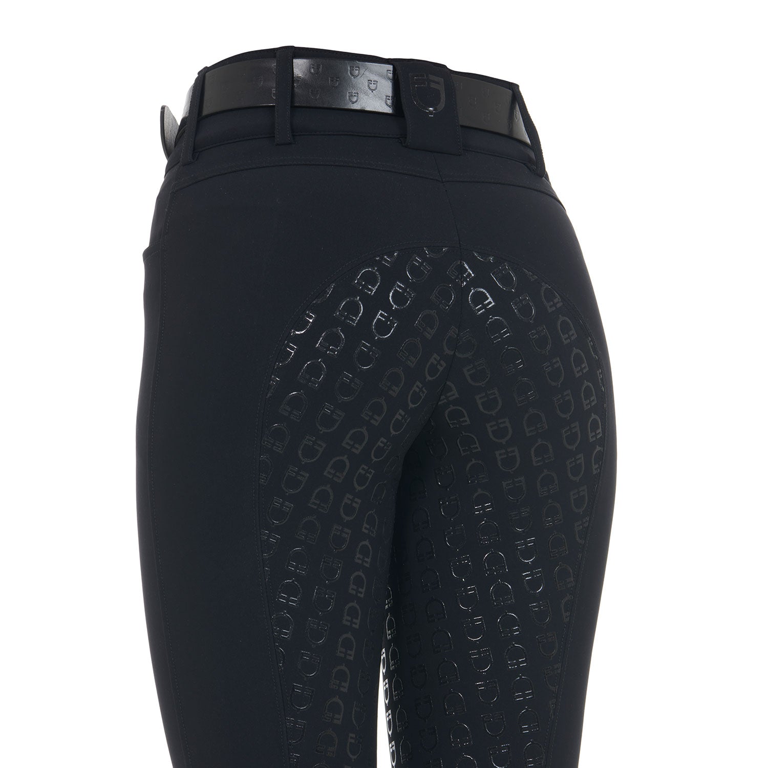 Equestro Pantaloni Donna a Vita Alta con Grip Ginocchio e Fodera in Pile