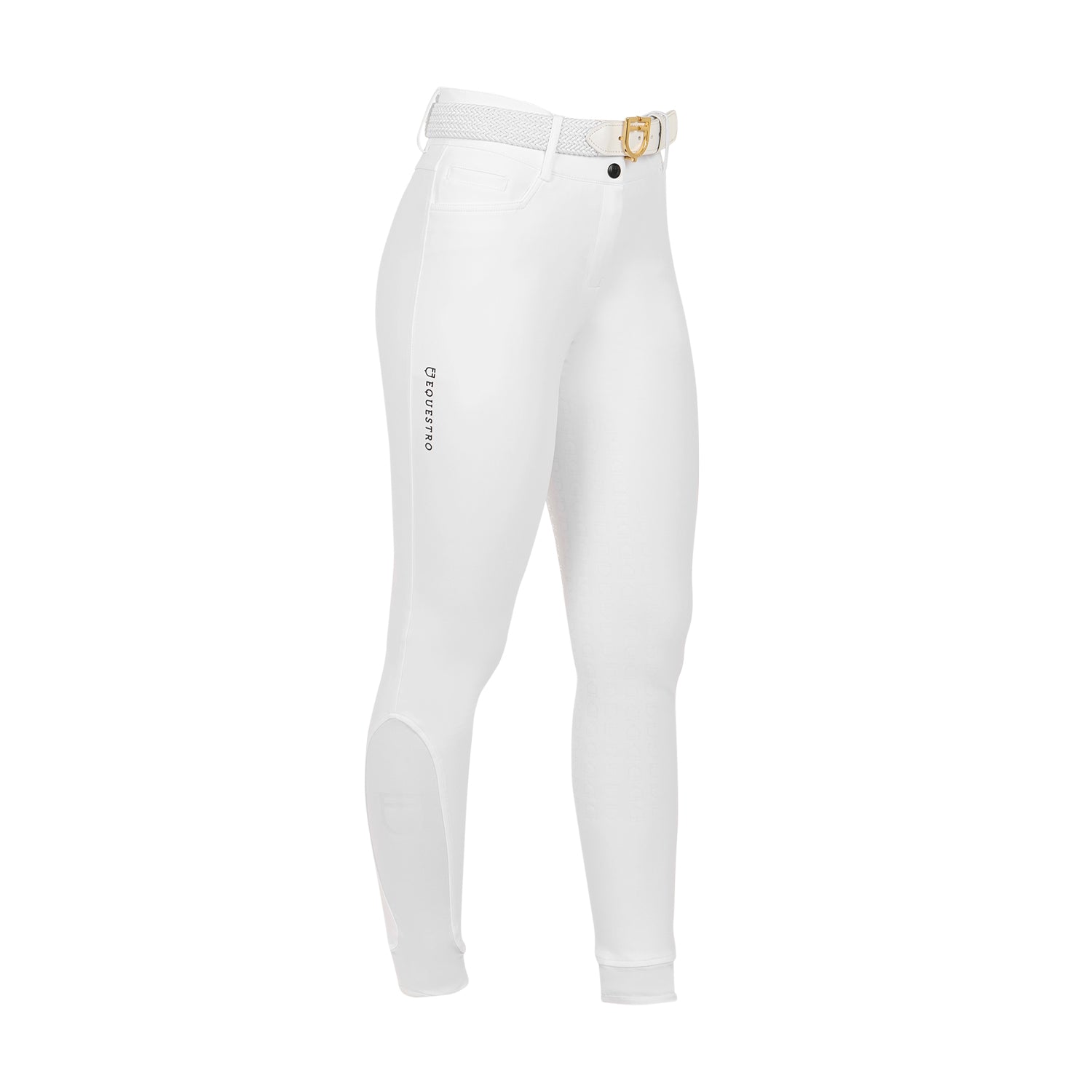 Equestro Pantaloni Donna a Vita Alta con Grip Ginocchio e Fodera in Pile