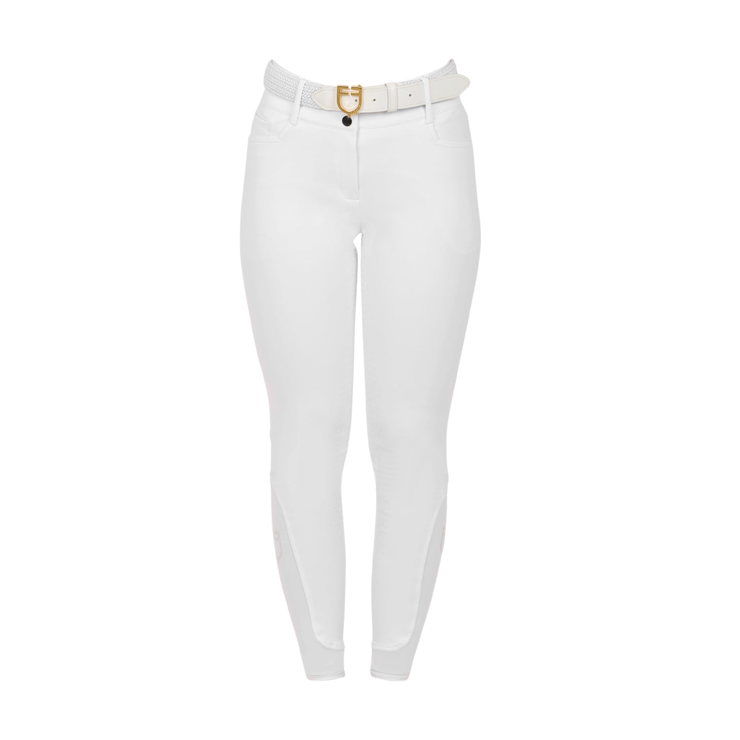Equestro Pantaloni Donna a Vita Alta con Grip Ginocchio e Fodera in Pile