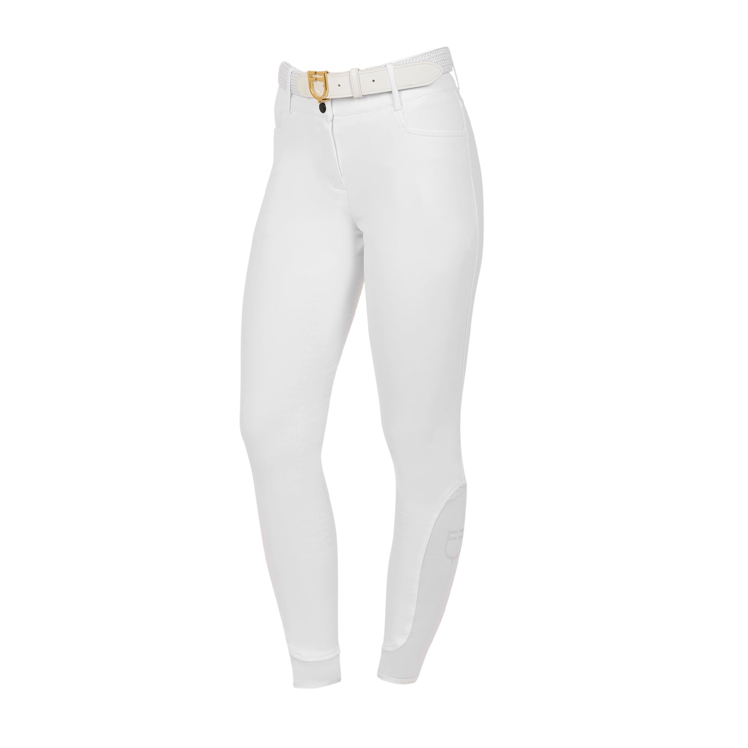 Equestro Pantaloni Donna a Vita Alta con Grip Ginocchio e Fodera in Pile