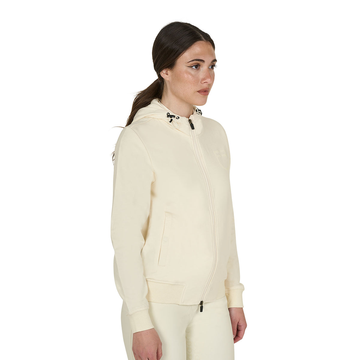 Equestro Felpa Donna con Cappuccio Regolabile e Zip