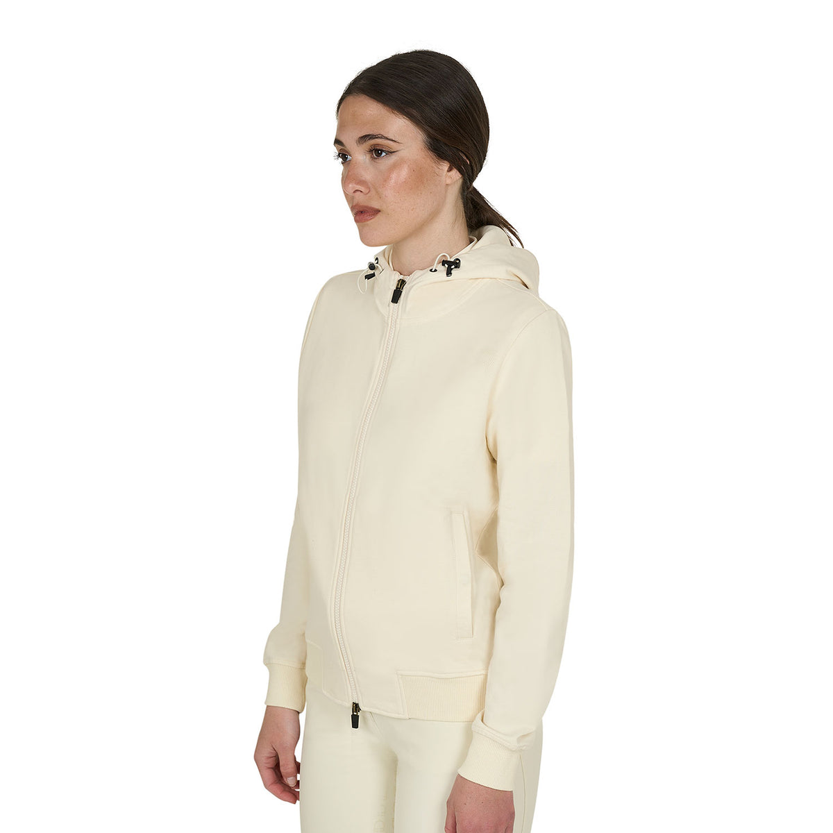 Equestro Felpa Donna con Cappuccio Regolabile e Zip