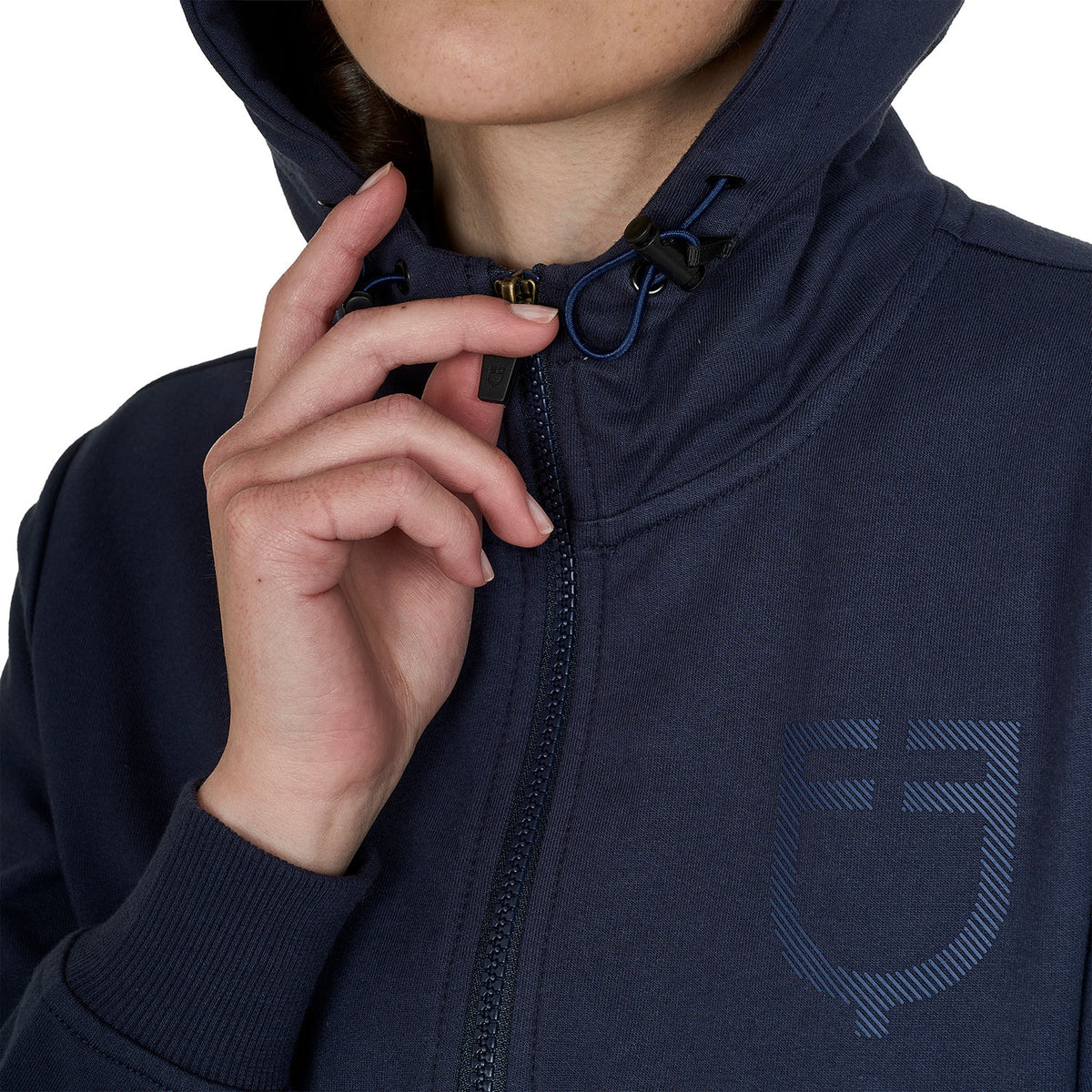 Equestro Felpa Donna con Cappuccio Regolabile e Zip