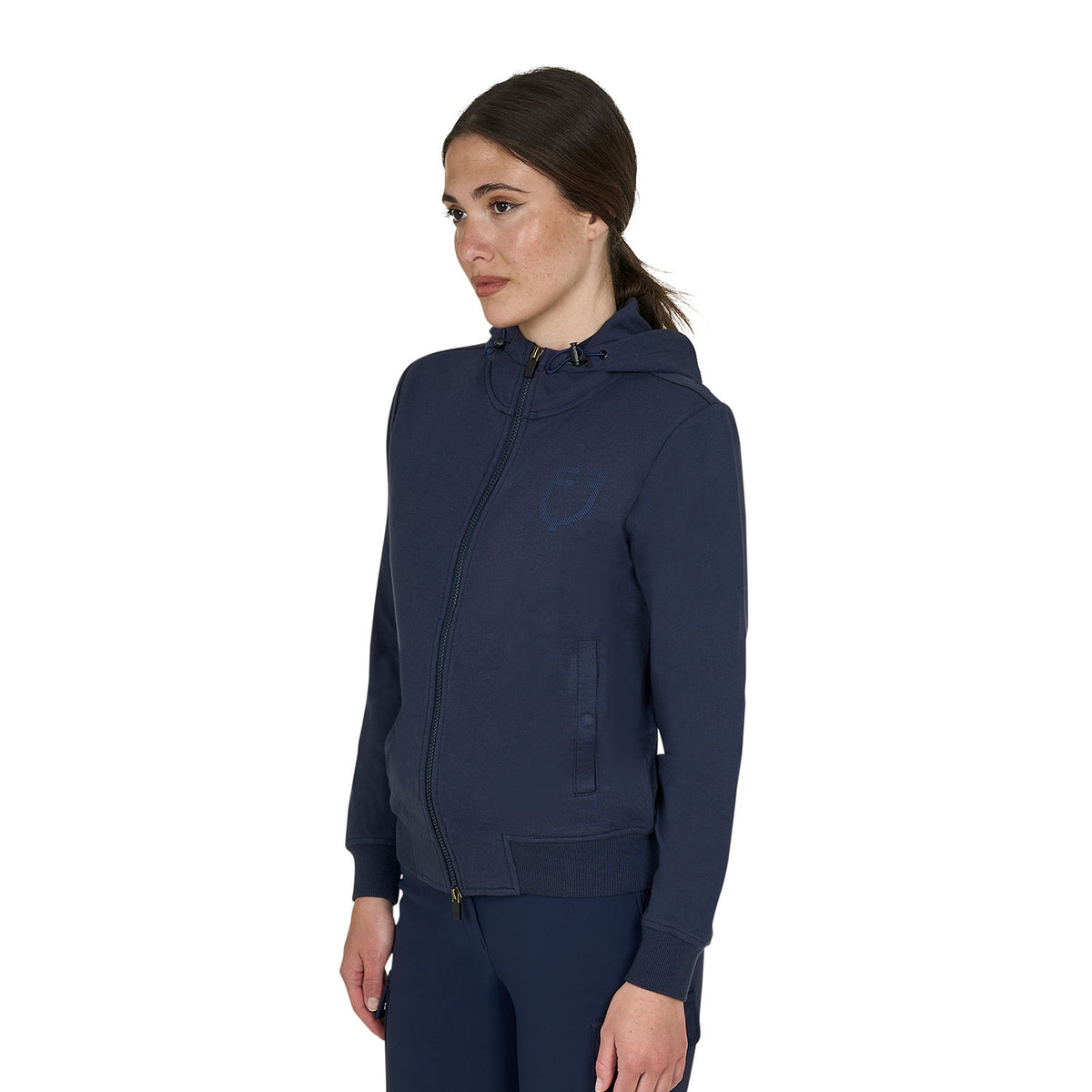 Equestro Felpa Donna con Cappuccio Regolabile e Zip