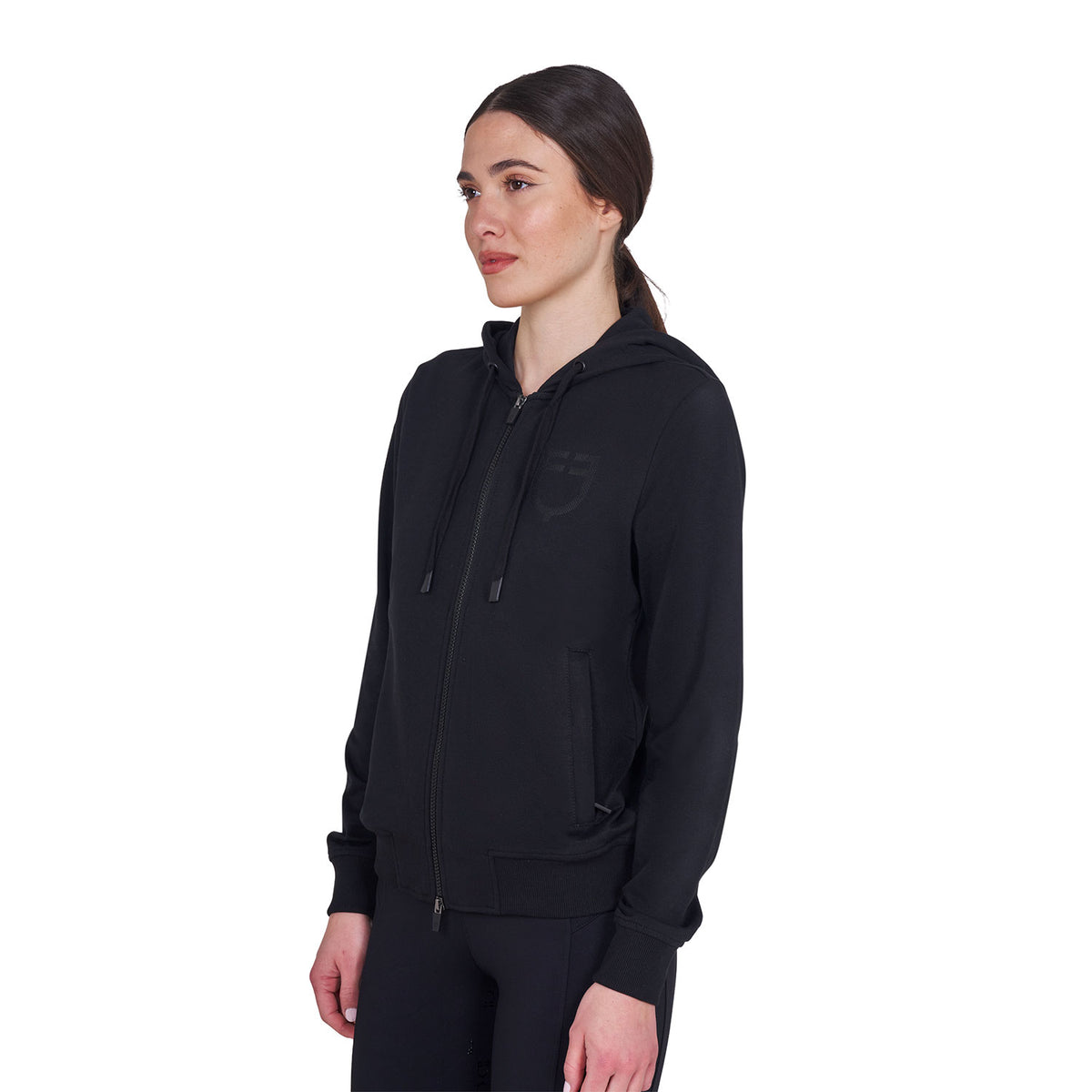 Equestro Felpa Donna con Cappuccio Regolabile e Zip