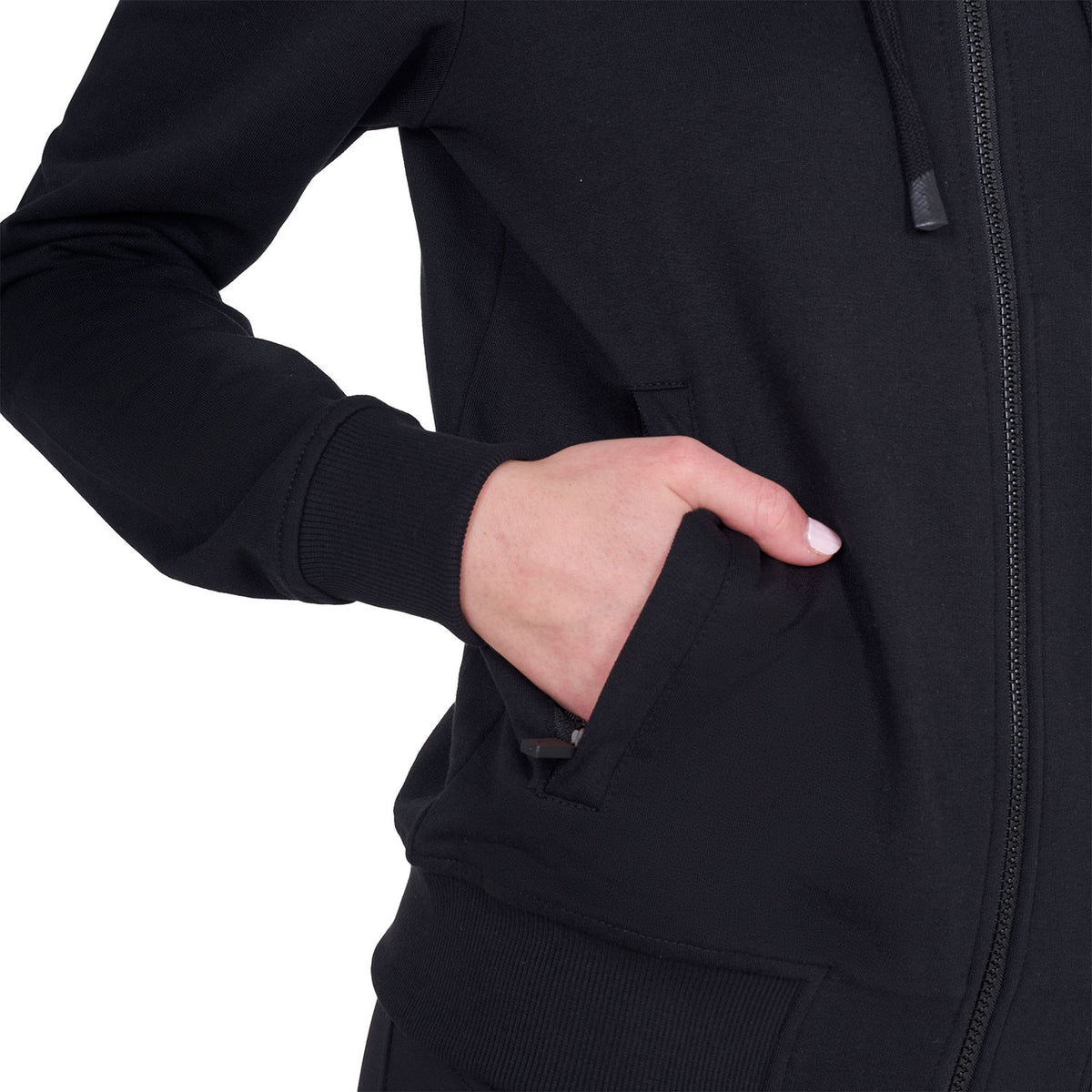 Equestro Felpa Donna con Cappuccio Regolabile e Zip