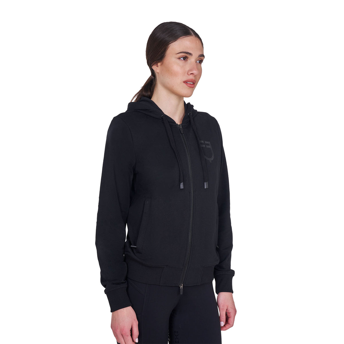 Equestro Felpa Donna con Cappuccio Regolabile e Zip