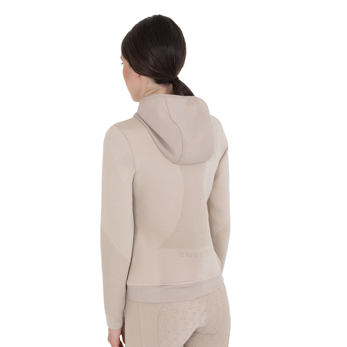 Equestro Felpa Tecnica Donna con Cappuccio e Inserti Micro Mesh