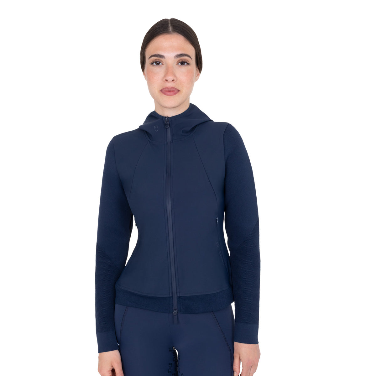 Equestro Felpa Tecnica Donna con Cappuccio e Inserti Micro Mesh