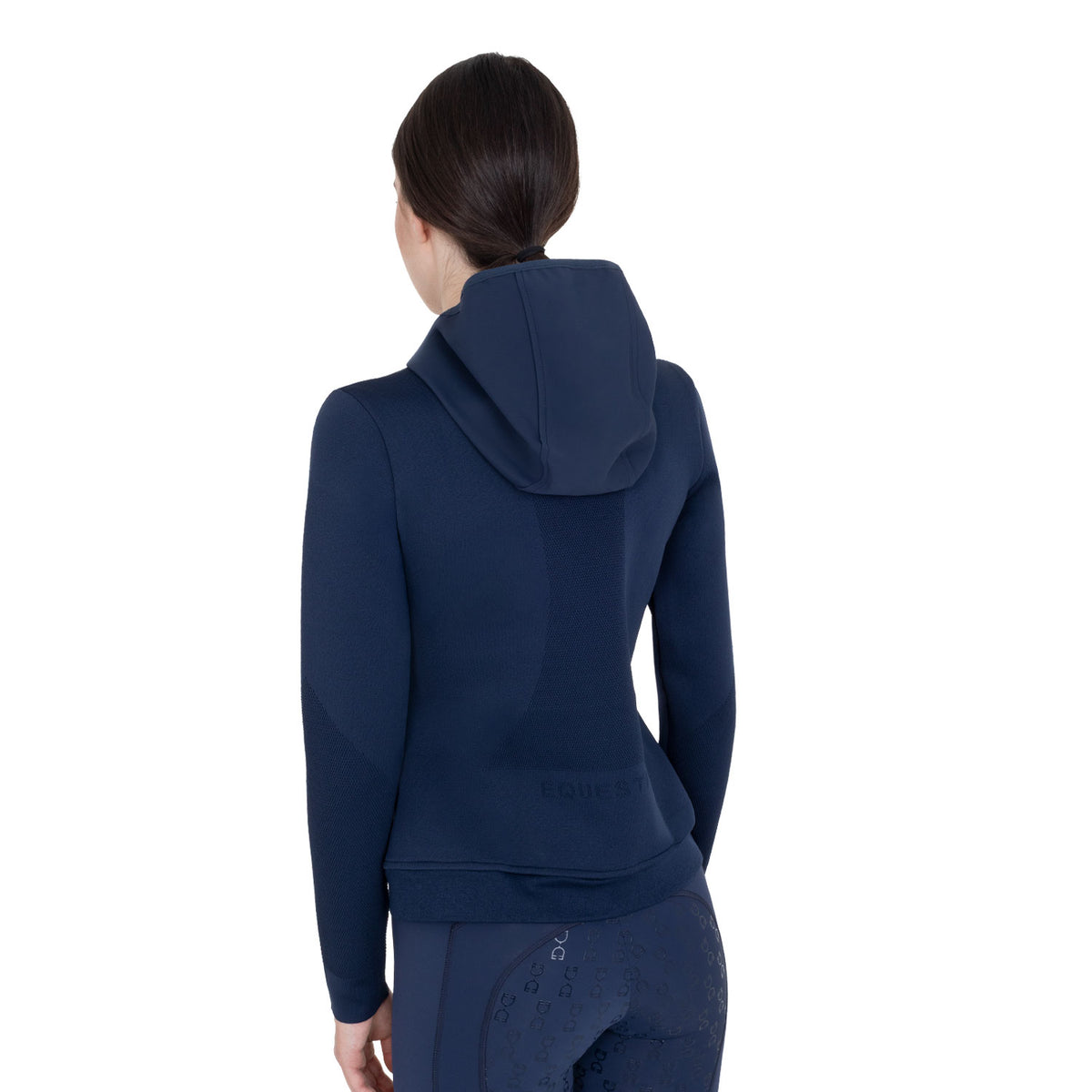 Equestro Felpa Tecnica Donna con Cappuccio e Inserti Micro Mesh
