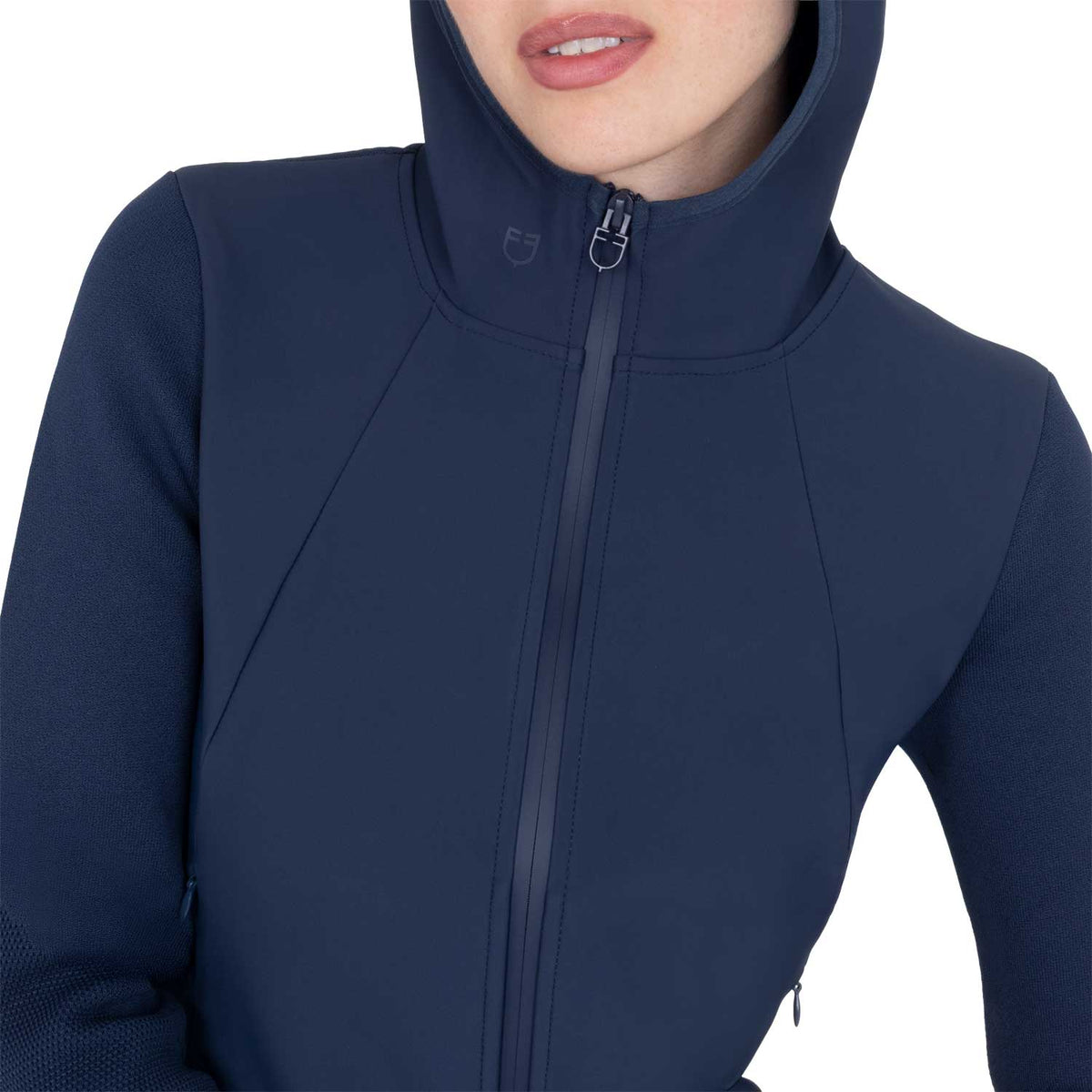 Equestro Felpa Tecnica Donna con Cappuccio e Inserti Micro Mesh