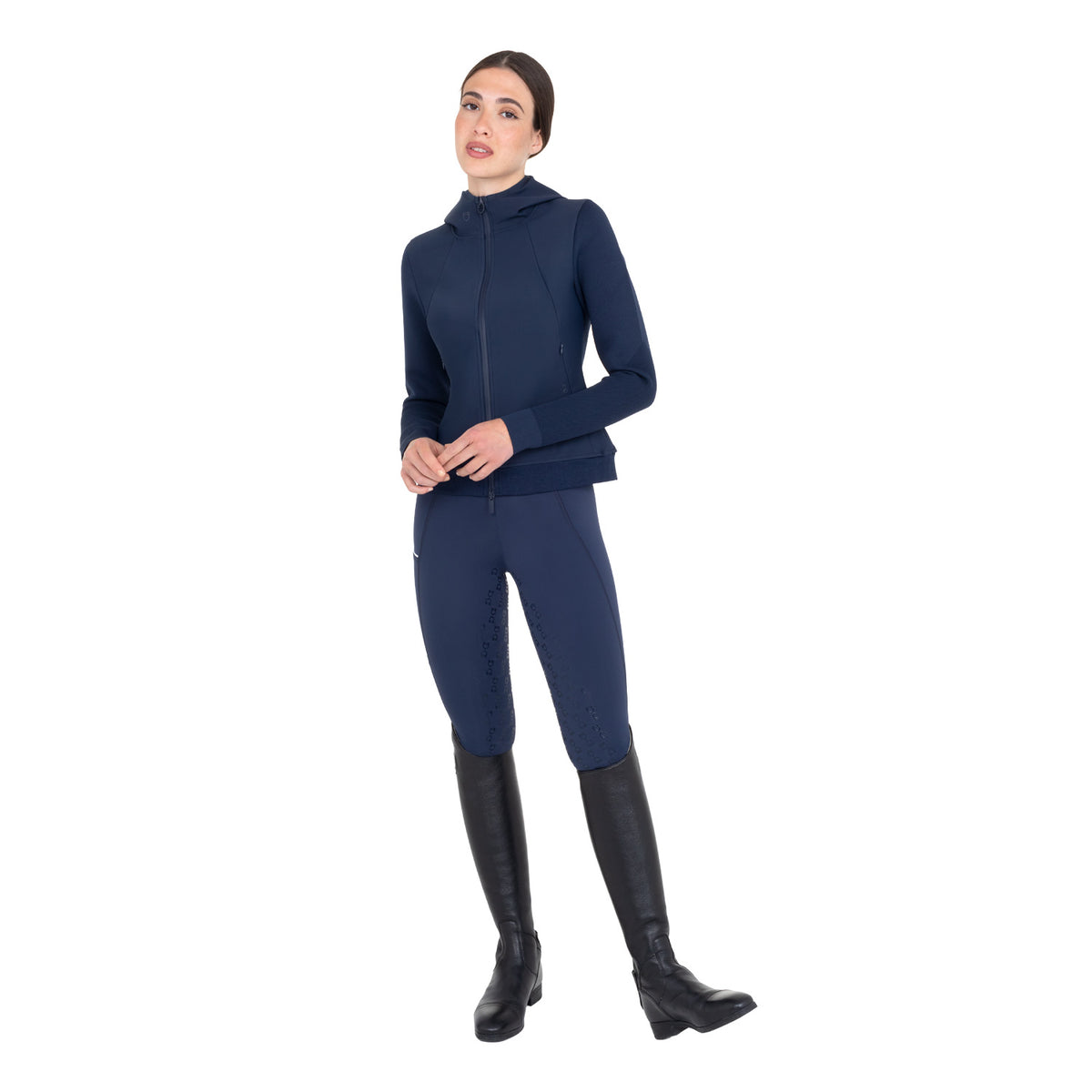 Equestro Felpa Tecnica Donna con Cappuccio e Inserti Micro Mesh