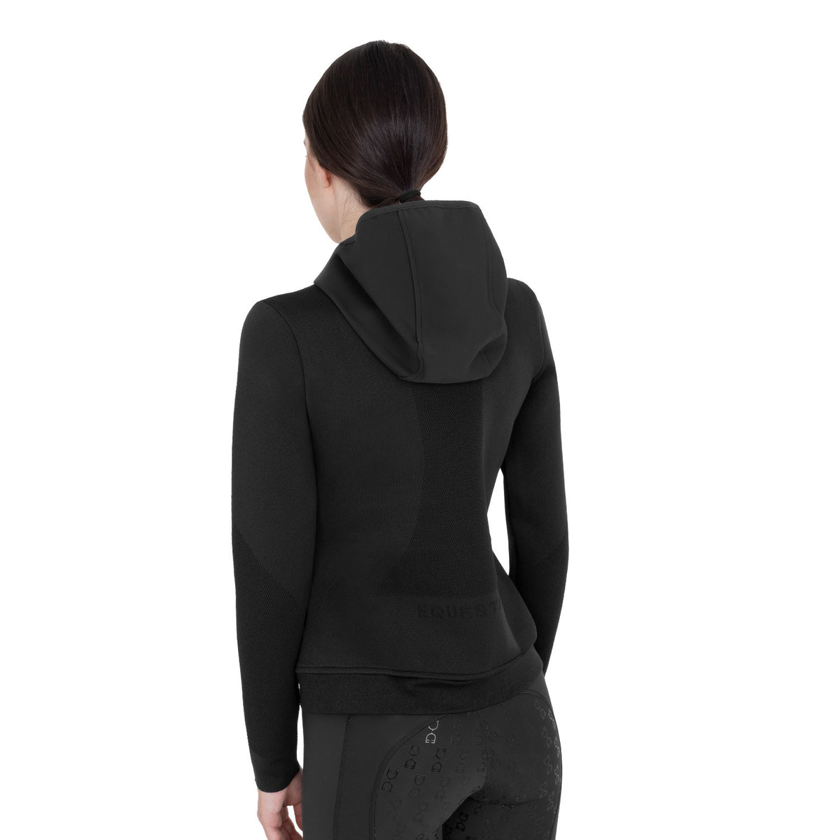 Equestro Felpa Tecnica Donna con Cappuccio e Inserti Micro Mesh
