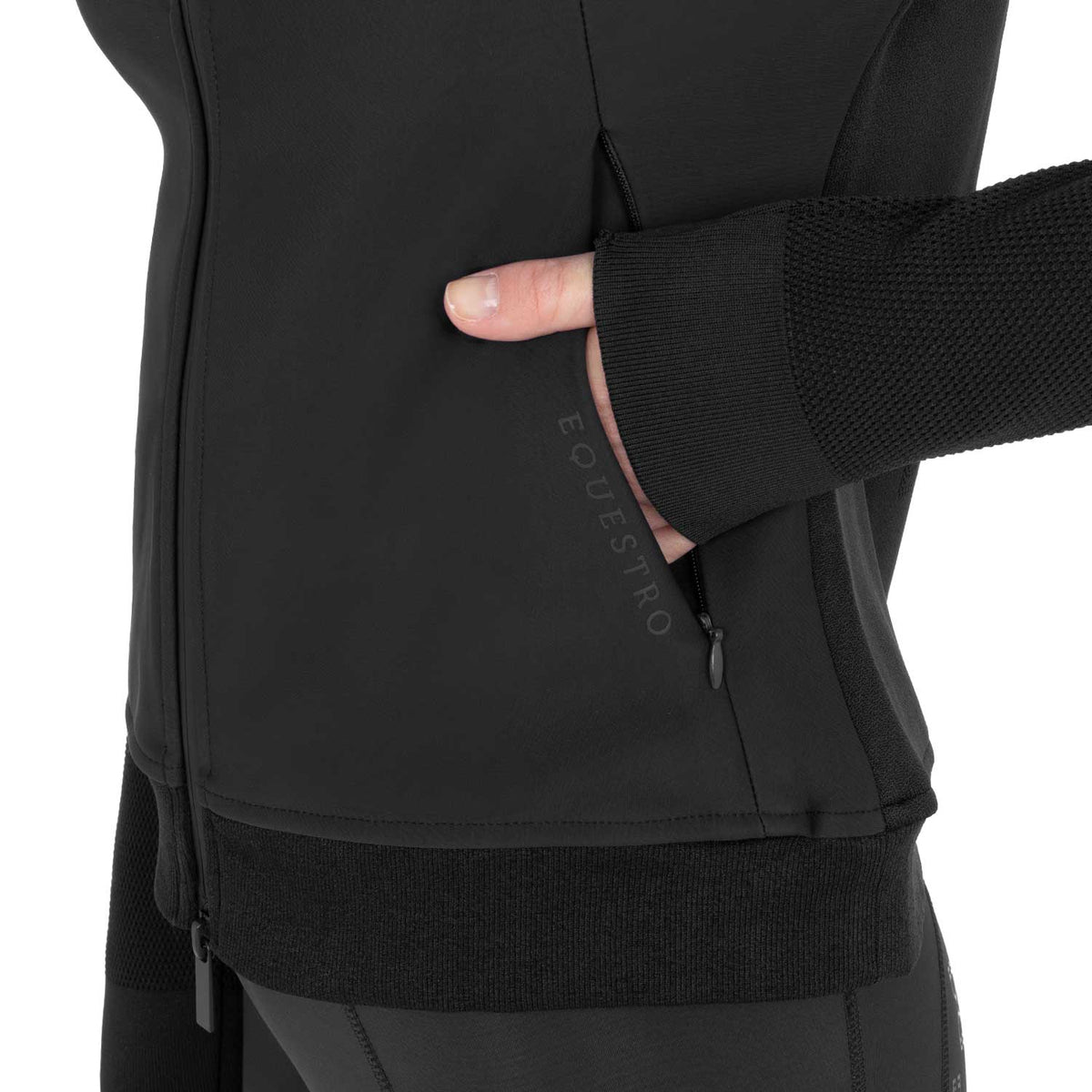 Equestro Felpa Tecnica Donna con Cappuccio e Inserti Micro Mesh