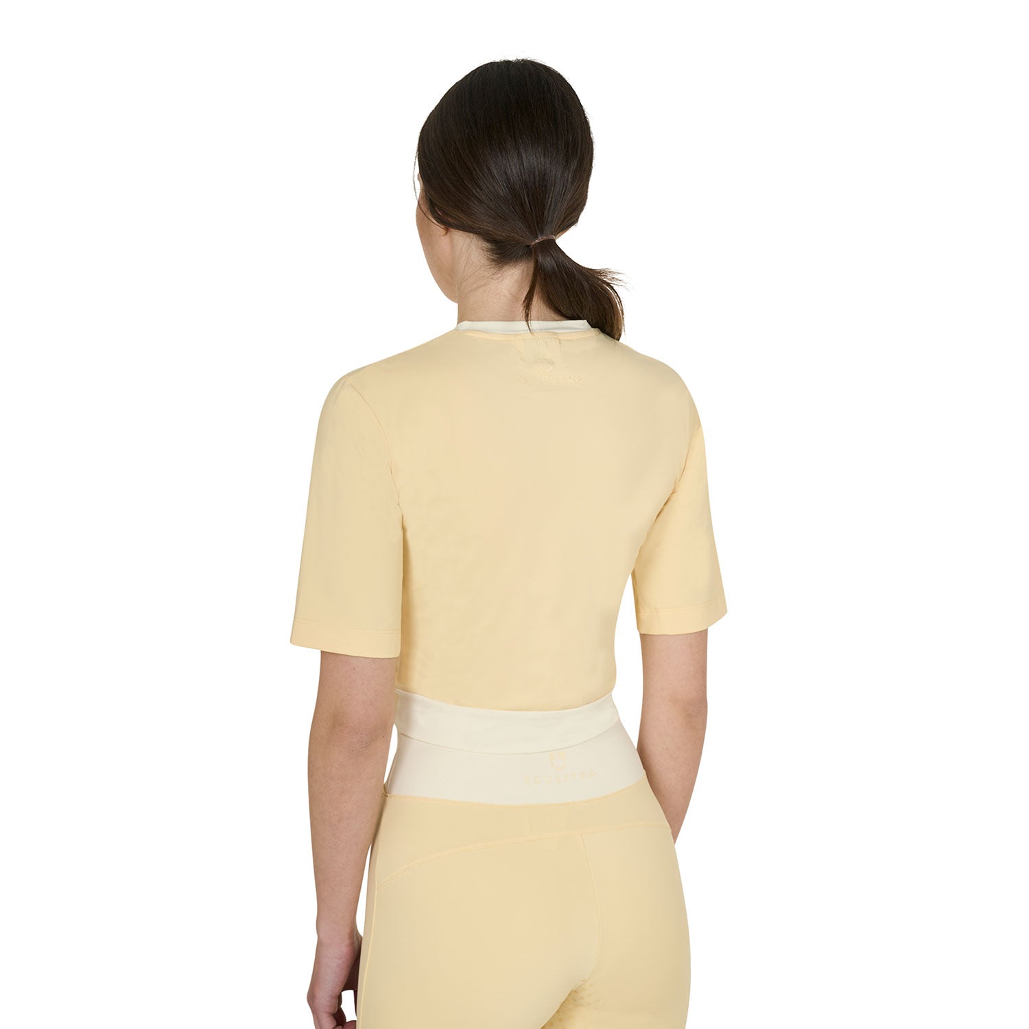 Equestro T Shirt Crop Donna in Tessuto Tecnico