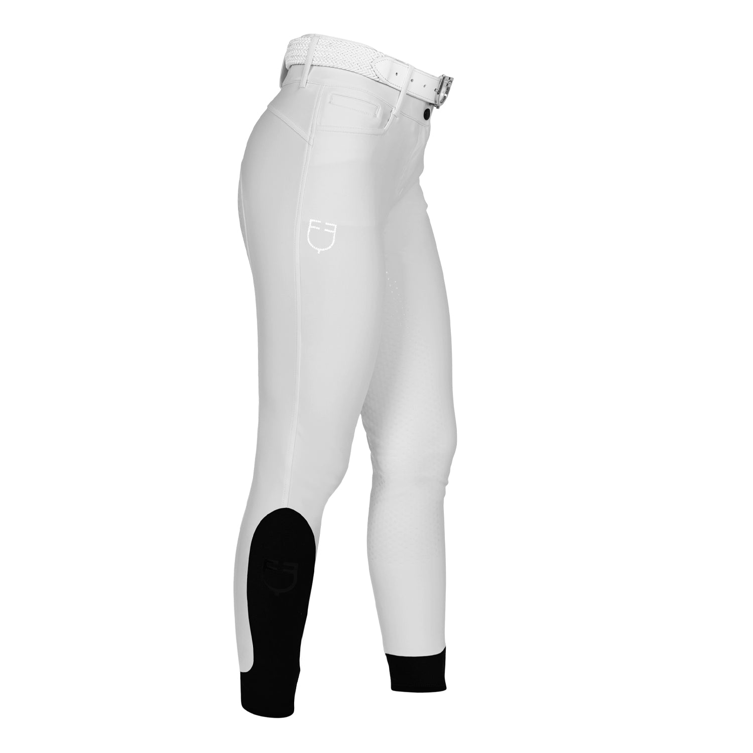 Equestro Pantaloni Donna Full Grip a Vita Alta Logo in Strass