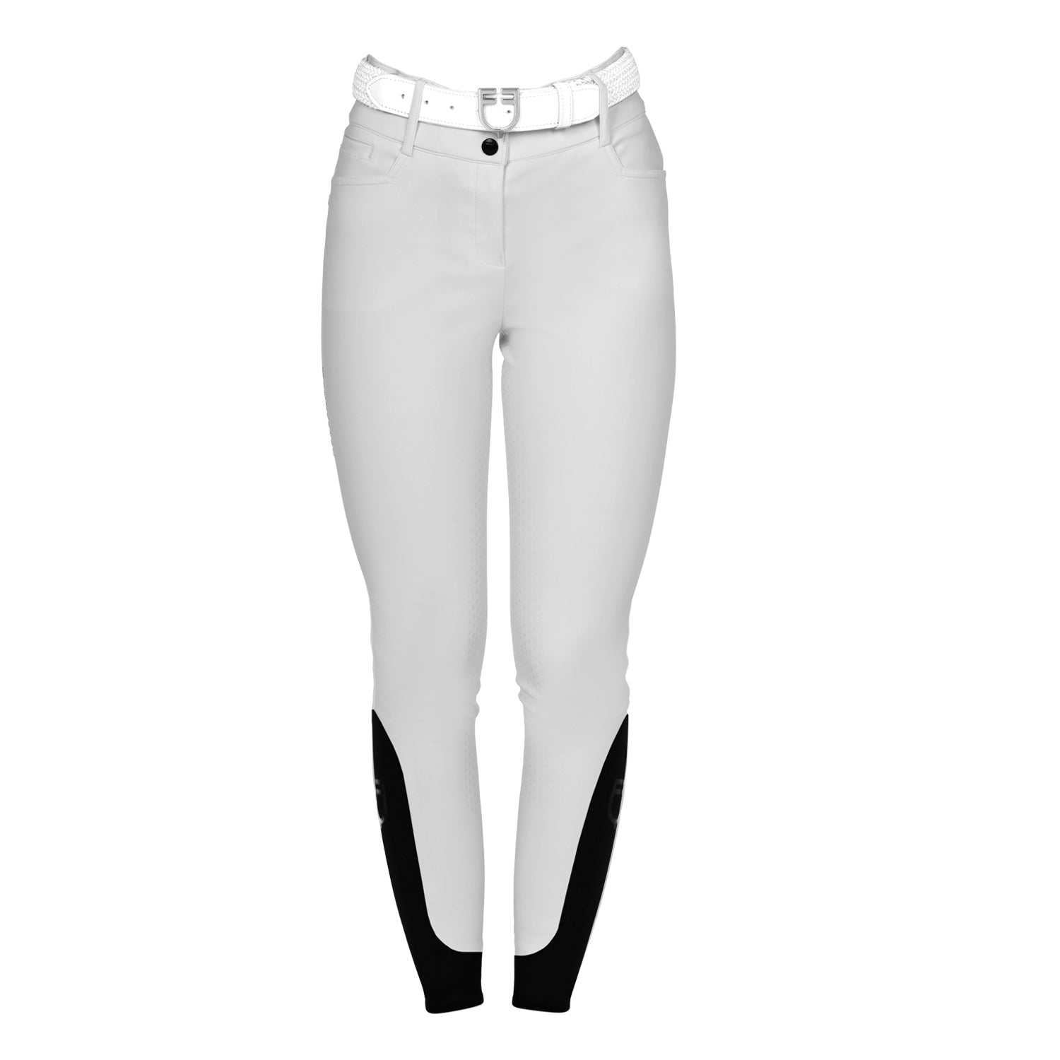 Equestro Pantaloni Donna Full Grip a Vita Alta Logo in Strass