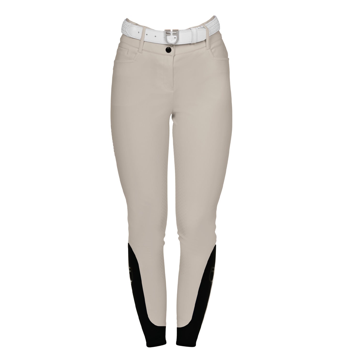 Equestro Pantaloni Donna Full Grip a Vita Alta Logo in Strass