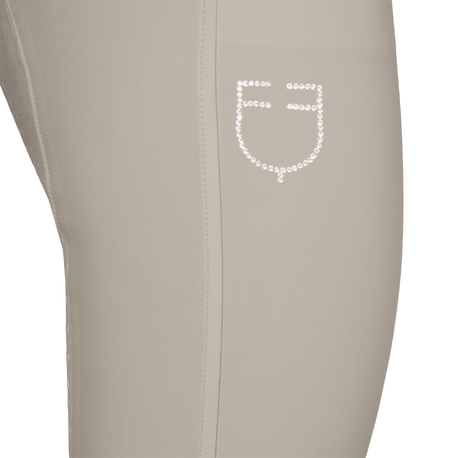 Equestro Pantaloni Donna Full Grip a Vita Alta Logo in Strass