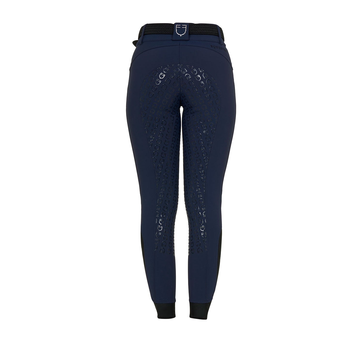 Equestro Pantaloni Donna Full Grip a Vita Alta Logo in Strass