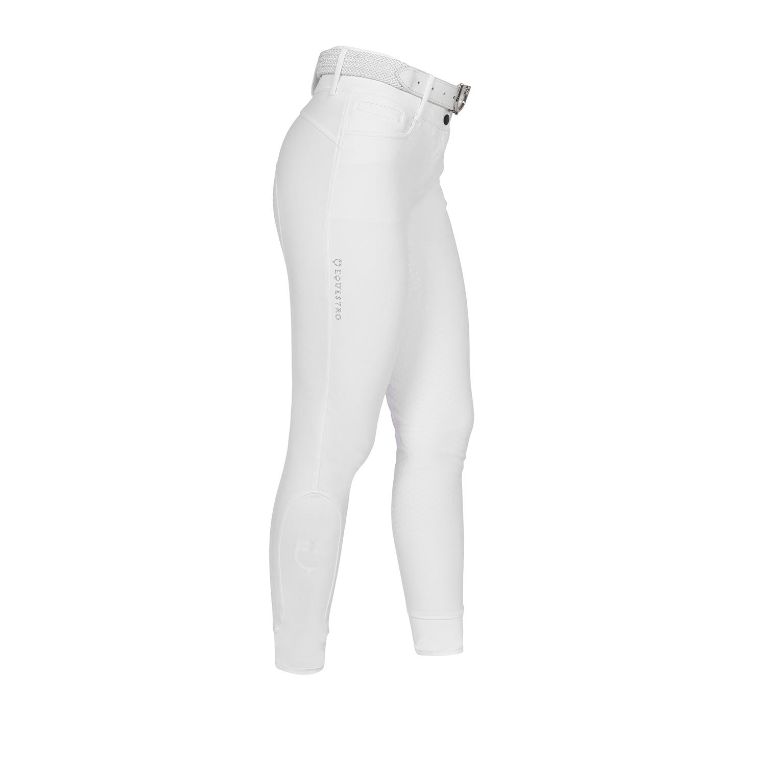 Equestro Pantaloni Donna Full Grip a Vita Alta Logo in Strass
