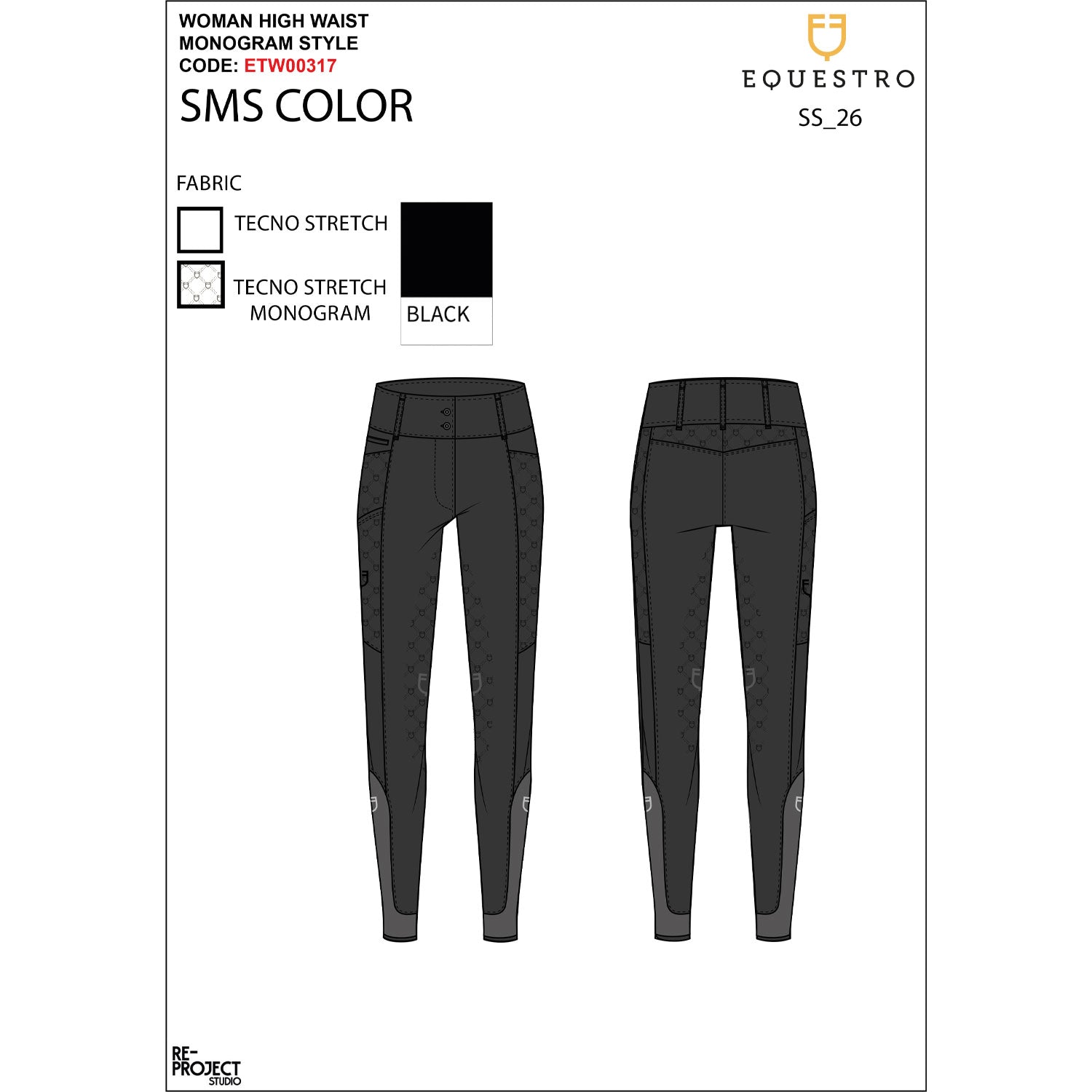 Equestro Pantaloni Donna a Vita Alta Monogram