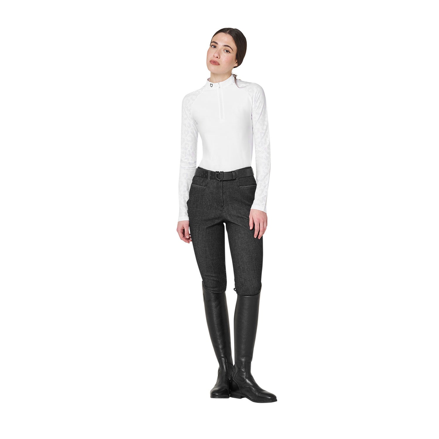 Equestro Pantaloni Donna in Tessuto Denim